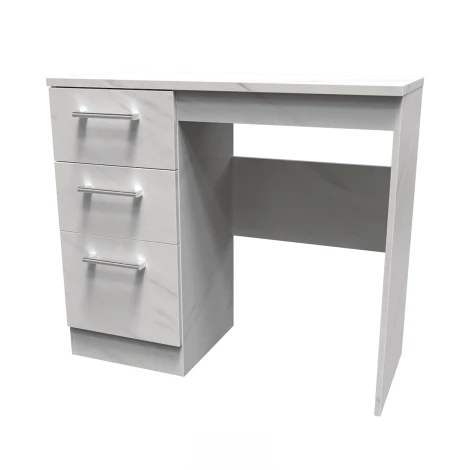 DEV031-MB - Devon White Marble Effect Single Pedestal Vanity Table