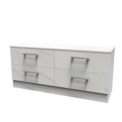 DEV036-MB - Devon White Marble Effect 4 Drawer Rectangular Bed Box