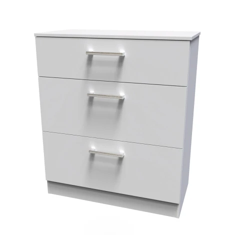 DEV049-GM - Devon Grey Matt 3 Drawer Deep Chest