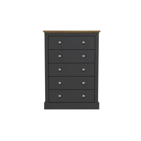 Devon Charcoal 5 Drawer Chest