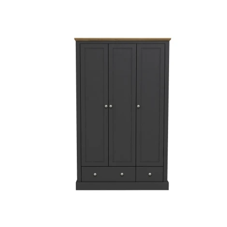 Devon Charcoal 3 Door 2 Drawer Wardrobe 