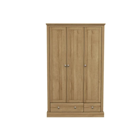 Devon Oak 3 Door 2 Drawer Wardrobe 