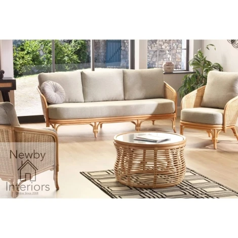 Royal 3seater 3pc set - Desser - Royal - Natural - Cane 3 Seater Sofa & 2 Chairs