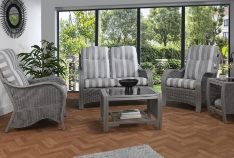 Turin 2seater 3pc set GW - Desser - Turin - Grey Wash - Cane 2 Seater Sofa & 2 Chairs