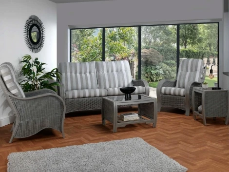 Turin 3seater 3pc set GW - Desser - Turin - Grey Wash - Cane 3 Seater Sofa & 2 Chairs