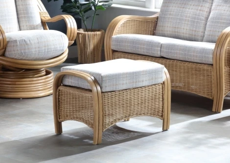 Turin Footstool LO - Desser - Turin - Light Oak - Cane Footstool