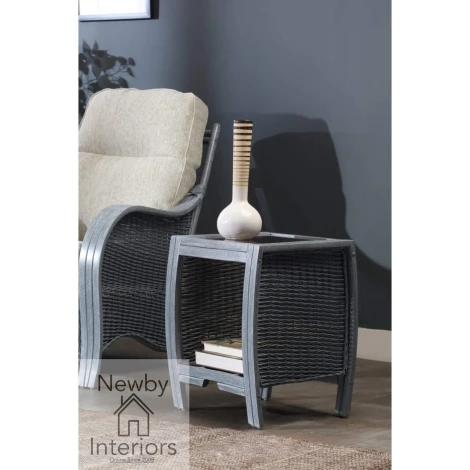Desser - Turin - Grey Wash - Cane Lamp Table