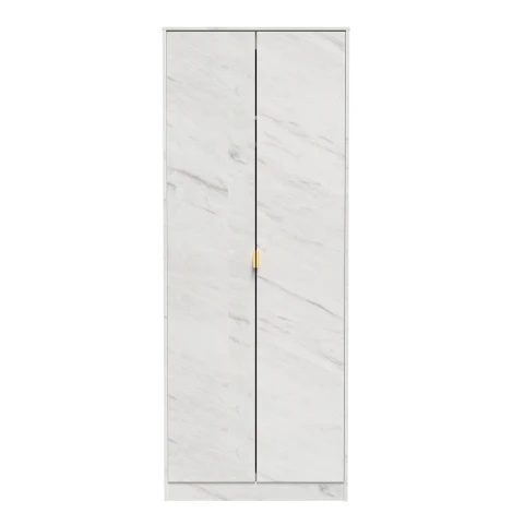 Diego Marble Double 2 Door Tall Plain Wardrobe