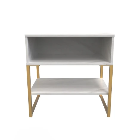 Diego Marble Single Open Midi Gold Sleigh Leg