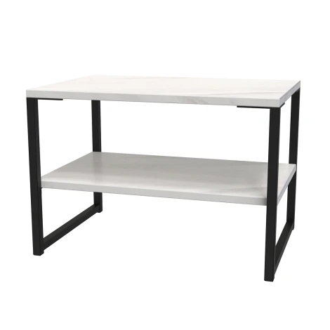 DEG440-MB-G - Diego Marble Lamp Table Black Sleigh Leg