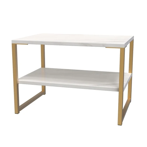 DEG440-MB-J - Diego Marble Lamp Table Gold Sleigh Leg