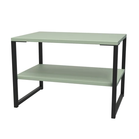 DEG440-RG-G - Diego Reed Green Lamp Table Black Sleigh Leg