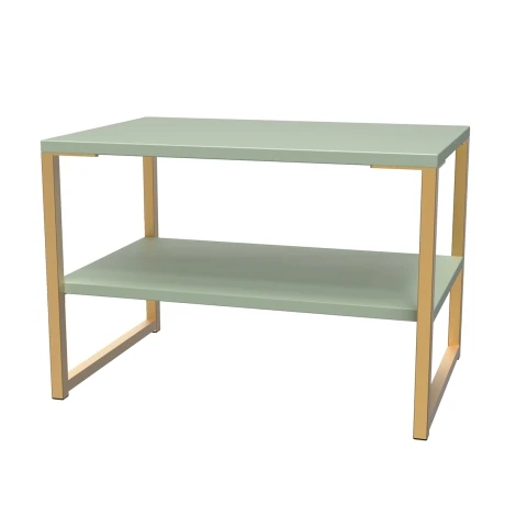 DEG440-RG-J - Diego Reed Green Lamp Table Gold Sleigh Leg