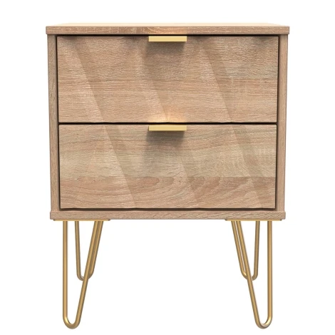 Diamond Bardolino Oak 2 Drawer Bedside Cabinet