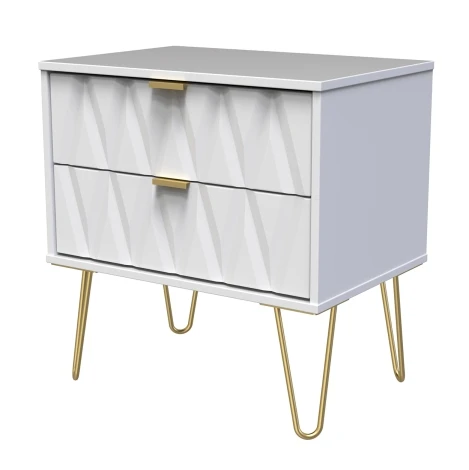 Diamond White Matt 2 Drawer Medium Chest