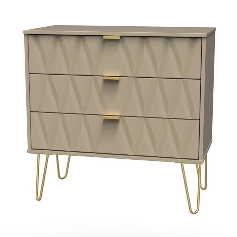 Diamond Mushroom Finish 3 Drawer Wide Chest