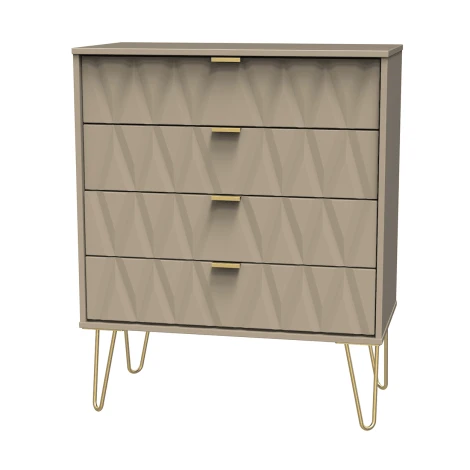 Diamond Mushroom Finish 4 Drawer Wide Chest