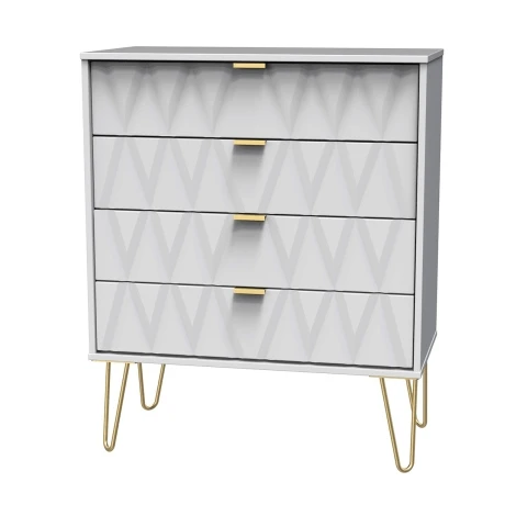 Diamond White Matt 4 Drawer Wide Chest