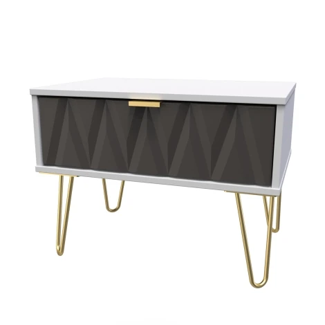 Diamond Graphite & Grey Matt 1 Drawer Medium Chest