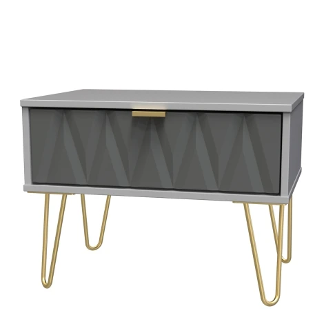 Diamond Shadow & Grey Matt 1 Drawer Medium Chest