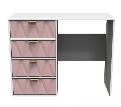 Diamond Kobe Pink & White Matt Single Pedestal Vanity Table