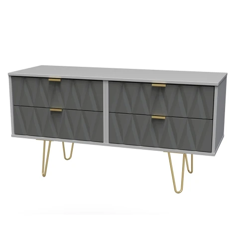 Diamond Shadow & Grey Matt 4 Drawer Rectangular Bed Box 