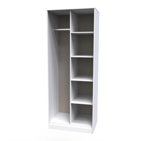 Diamond Indigo & White Matt Open Shelves Wardrobe