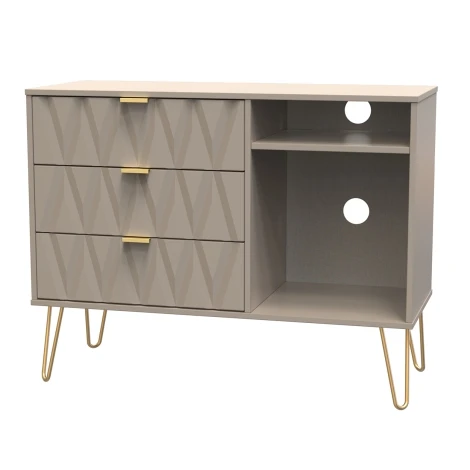 DIF246-MM - Diamond Mushroom Finish 3 Drawer TV Unit