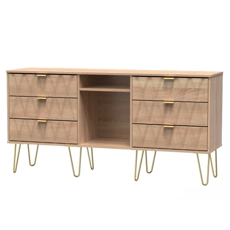 DIF247-BO - Diamond Bardolino Oak 6 Drawer TV Unit