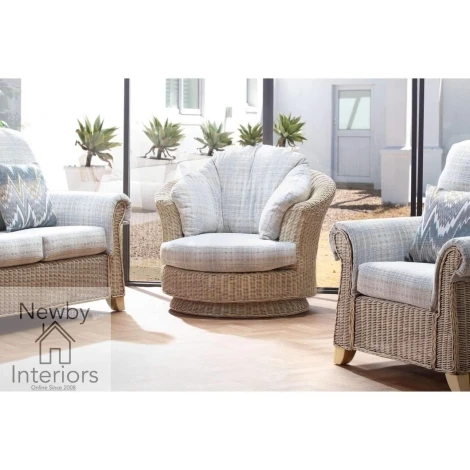 Dijon Natural Wash, Cane Lyon Swivel Chair