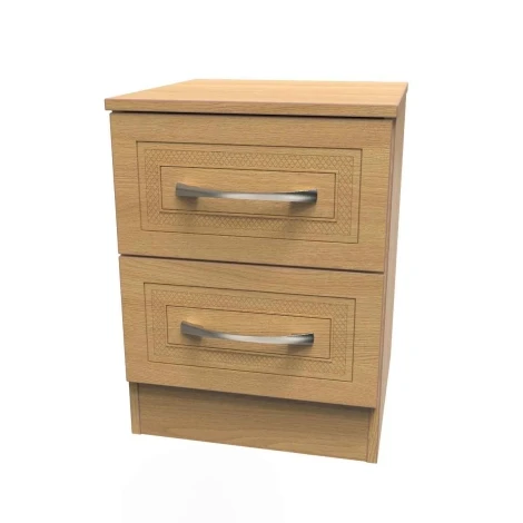 DOR005-MO-MO - Dorset Modern Oak 2 Drawer Bedside Cabinet