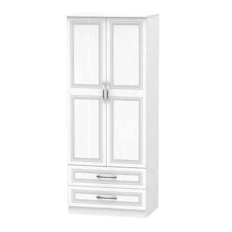 DOR061-SW-SW - Dorset Signature White 2 Door 2 Drawer Double Wardrobe