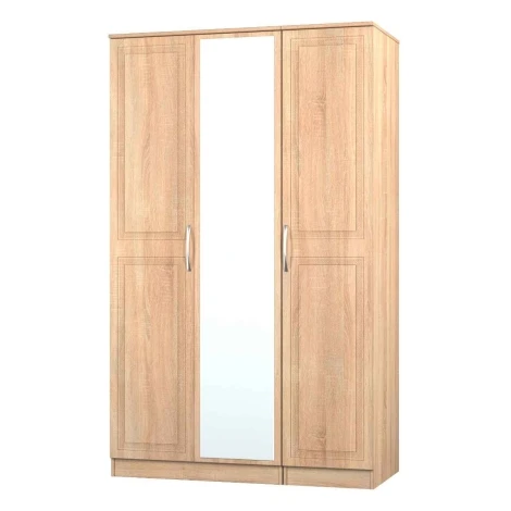 DOR137-BO-BO - Dorset Bardolino Oak Triple Mirror Wardrobe