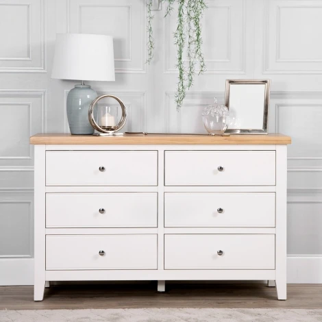 EA-6DC-W - Eaton - Oak and White - Painted - 6 Drawer Chest