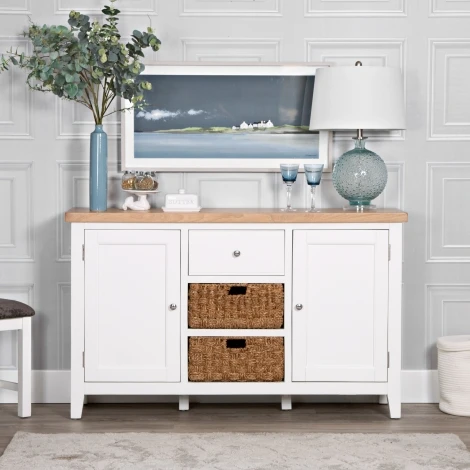 Eaton Oak and White Painted Large sideboard