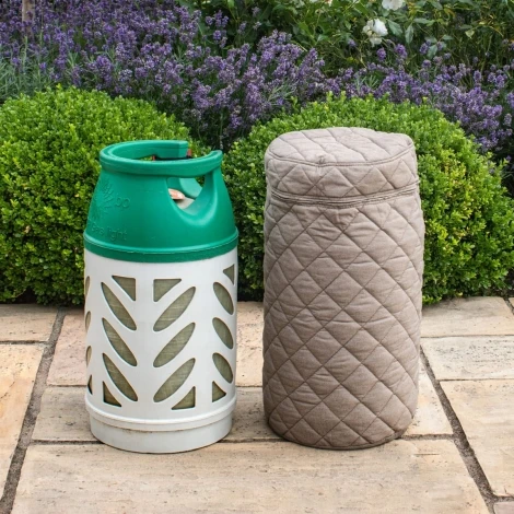 FB-GBCOV-SM-TP - Maze Fabric 10KG Gas Bottle Cover / Taupe
