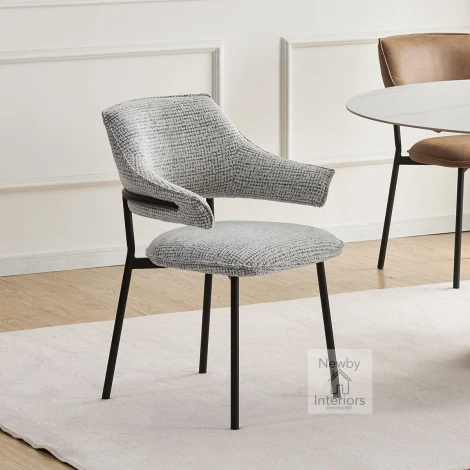 302-13-23-01-01 - Geneva Textured Smoke Grey Dining Chair (Pair)