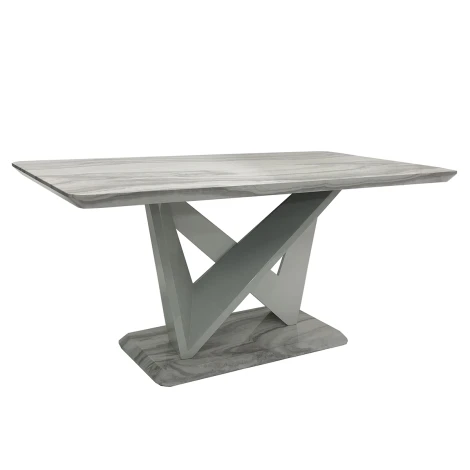 GD396 - Georgia - Grey Marble Effect 1.6m Dining Table with Abstract Base