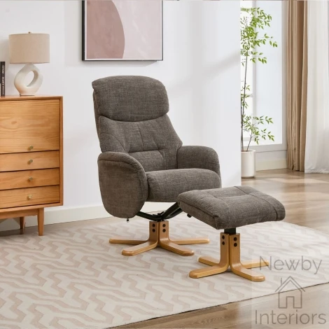 595626 - GFA Eden Swivel Recliner Chair and Footstool – Thunder Fabric