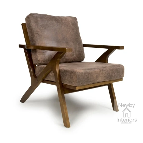316-14-12-02-01 - Hampton Suede Effect Brown Accent Chair