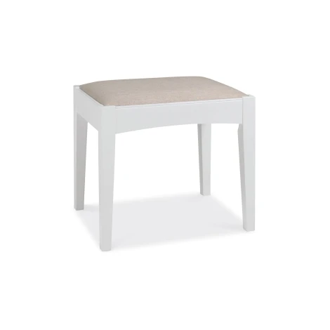 8006-91 - Hampstead White Stool - Pebble Grey Fabric