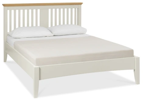 8007-44BD - Hampstead Soft Grey & Pale Oak Slatted Bedstead (150cm King)