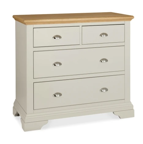 8007-74 - Hampstead Soft Grey & Pale Oak 2+2 Drawer Chest