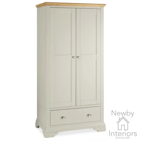 8007-82 - Hampstead Soft Grey & Pale Oak Double Wardrobe