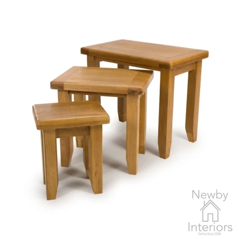 HAM-011 - Hampshire Natural Wooden Nest of 3 Tables