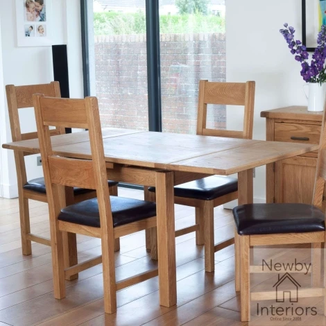 HAM-164 - Hampshire Natural Oak Extending Dining Table 90cm - 160cm