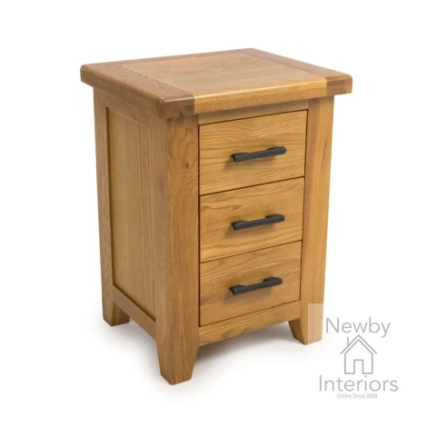 HAM-410 - Hampshire Natural Wooden 3 Drawer Night / Side Table