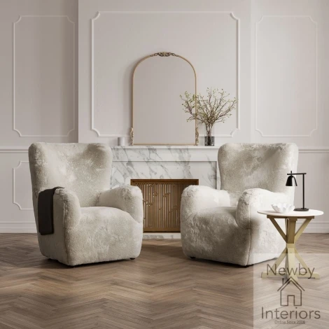 HARSTOSTB - Harrow Sintered Stone Top Side Table with Geometric Latte Base
