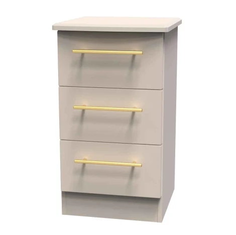 HAW001-KM-KM - Haworth Kashmir Matt 3 Drawer Bedside Table
