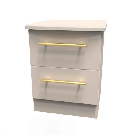 HAW005-KM-KM - Haworth Kashmir Matt 2 Drawer Bedside Table